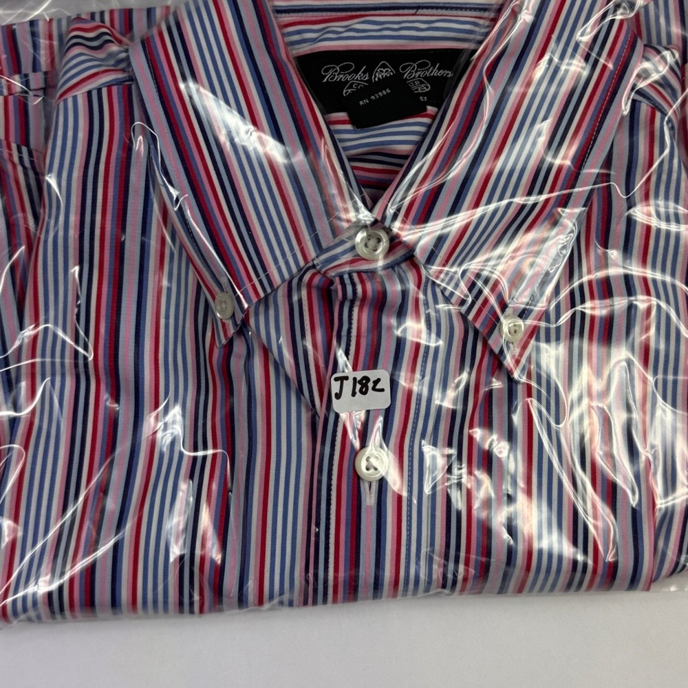 Brooks Brothers Country Club Shirt Men Medium Egyptian Cotton Stripe Made USA - Picture 8 of 8